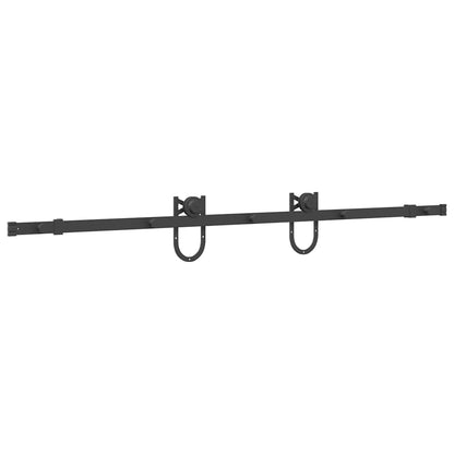 Kit di Binari per Porte Scorrevoli 183 cm Acciaio Nero | homemem39