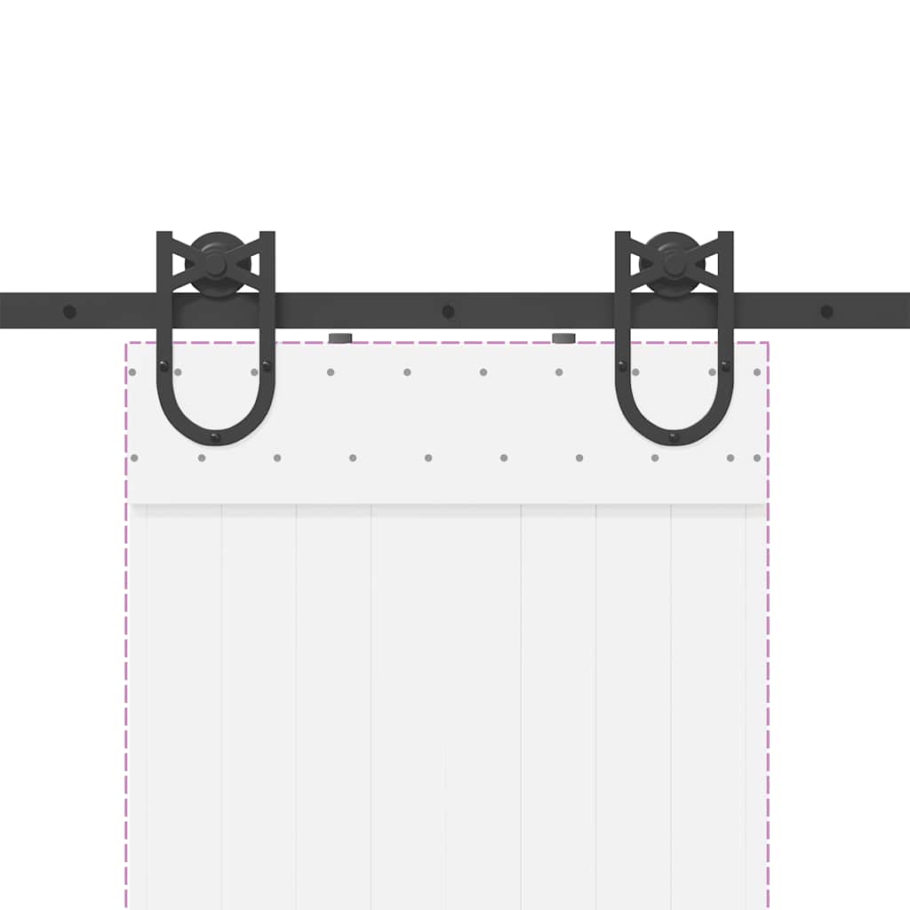 Kit di Binari per Porte Scorrevoli 183 cm Acciaio Nero | homemem39