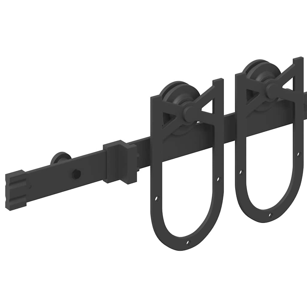 Kit di Binari per Porte Scorrevoli 183 cm Acciaio Nero | homemem39