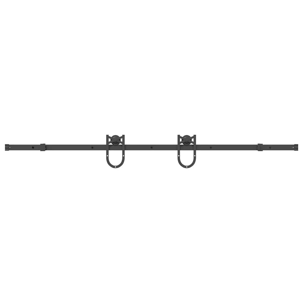 Kit di Binari per Porte Scorrevoli 200 cm Acciaio Nero | homemem39