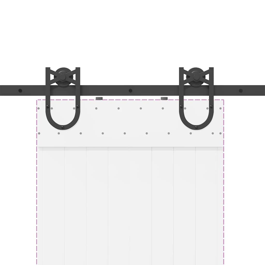 Kit di Binari per Porte Scorrevoli 200 cm Acciaio Nero | homemem39