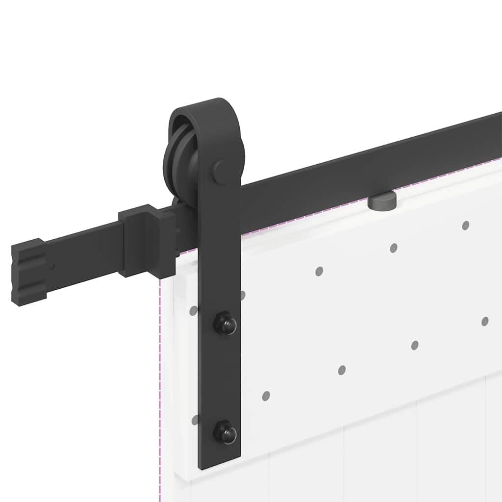 Kit di Binari per Porte Scorrevoli 183 cm Acciaio Nero | homemem39