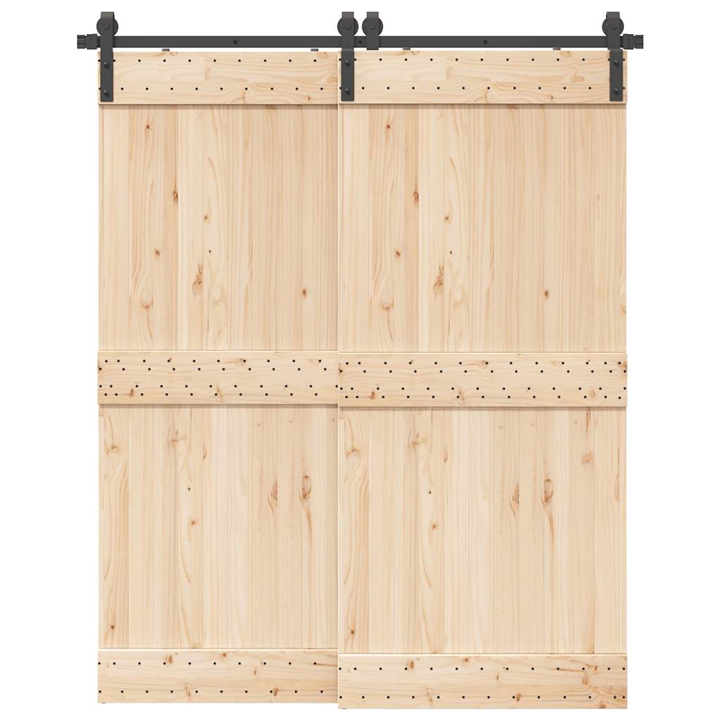 Kit di Binari per Porte Scorrevoli 183 cm Acciaio Nero | homemem39