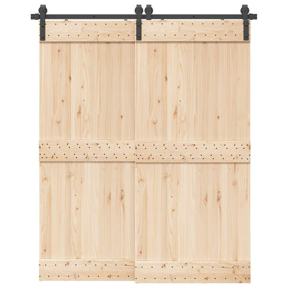 Kit di Binari per Porte Scorrevoli 183 cm Acciaio Nero | homemem39