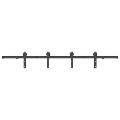 Kit di Binari per Porte Scorrevoli 200 cm Acciaio Nero | homemem39