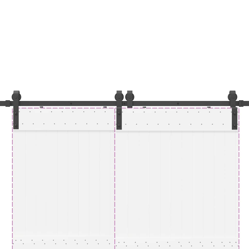 Kit di Binari per Porte Scorrevoli 200 cm Acciaio Nero | homemem39