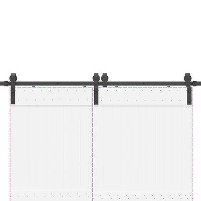 Kit di Binari per Porte Scorrevoli 200 cm Acciaio Nero | homemem39