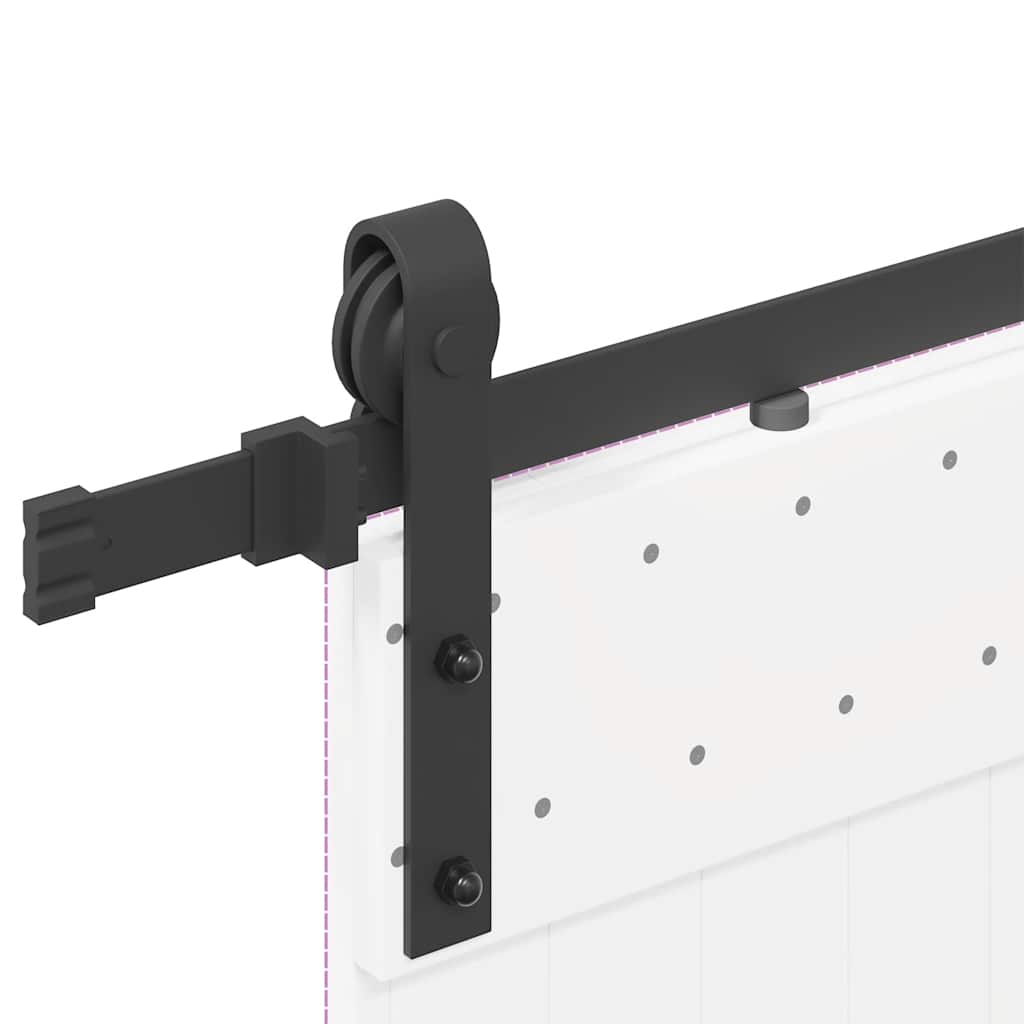 Kit di Binari per Porte Scorrevoli 200 cm Acciaio Nero | homemem39