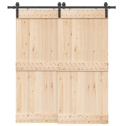 Kit di Binari per Porte Scorrevoli 200 cm Acciaio Nero | homemem39