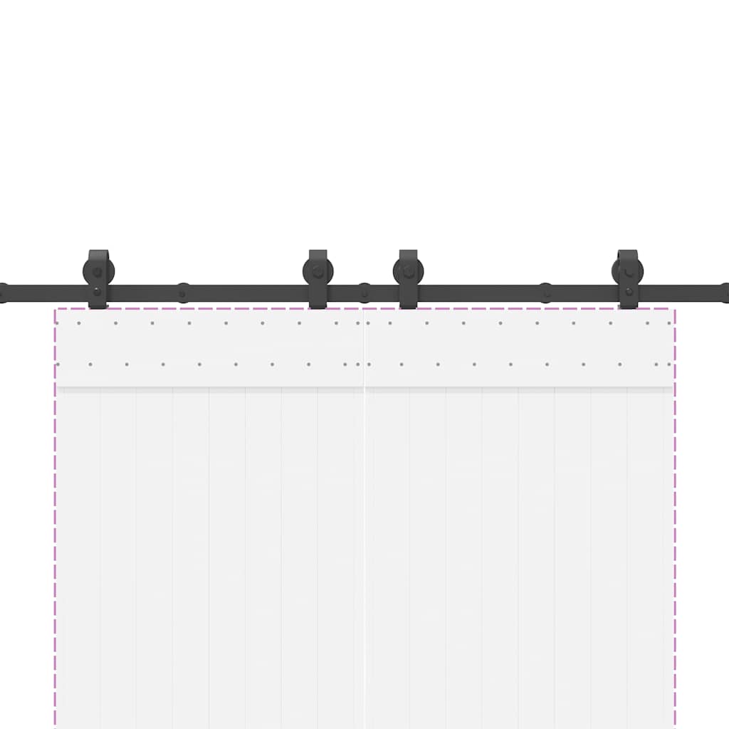 Kit di Binari per Porte Scorrevoli 183 cm Acciaio Nero | homemem39