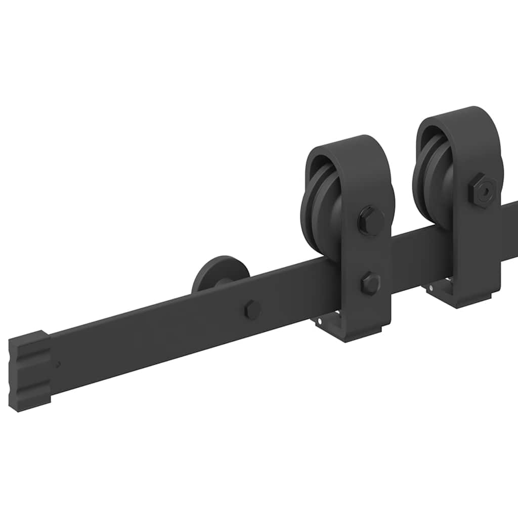 Kit di Binari per Porte Scorrevoli 183 cm Acciaio Nero | homemem39