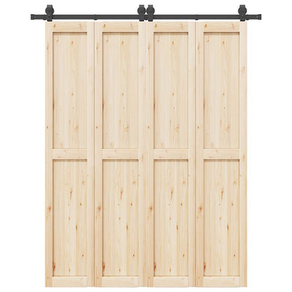 Kit di Binari per Porte Scorrevoli 183 cm Acciaio Nero | homemem39