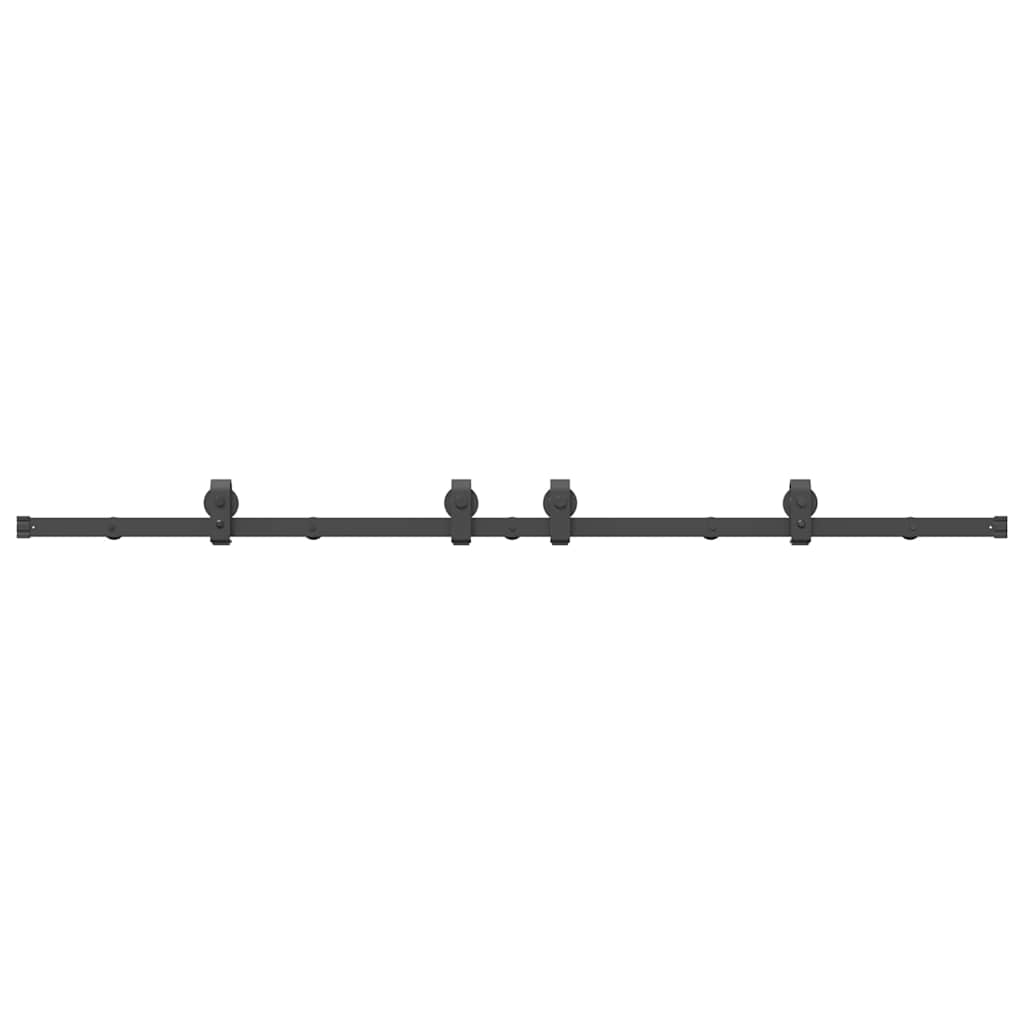 Kit di Binari per Porte Scorrevoli 200 cm Acciaio Nero | homemem39