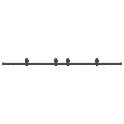Kit di Binari per Porte Scorrevoli 200 cm Acciaio Nero | homemem39