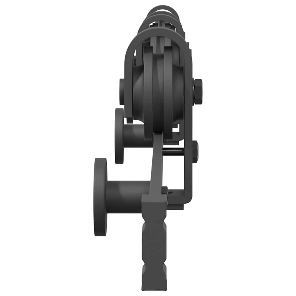 Kit di Binari per Porte Scorrevoli 200 cm Acciaio Nero | homemem39