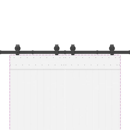 Kit di Binari per Porte Scorrevoli 200 cm Acciaio Nero | homemem39