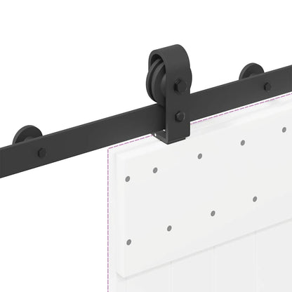 Kit di Binari per Porte Scorrevoli 200 cm Acciaio Nero | homemem39