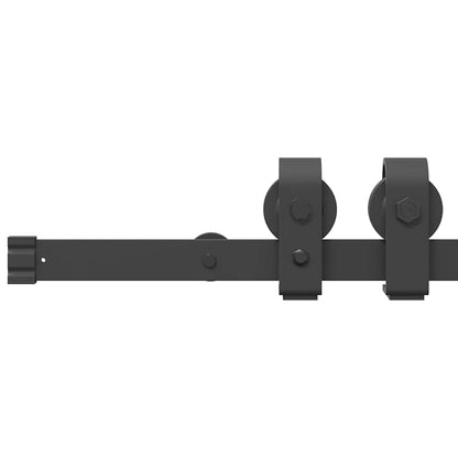 Kit di Binari per Porte Scorrevoli 200 cm Acciaio Nero | homemem39