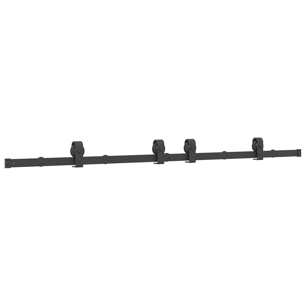 Kit di Binari per Porte Scorrevoli 183 cm Acciaio Nero | homemem39