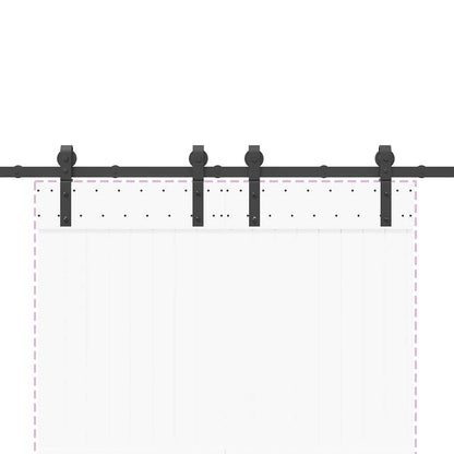 Kit di Binari per Porte Scorrevoli 183 cm Acciaio Nero | homemem39
