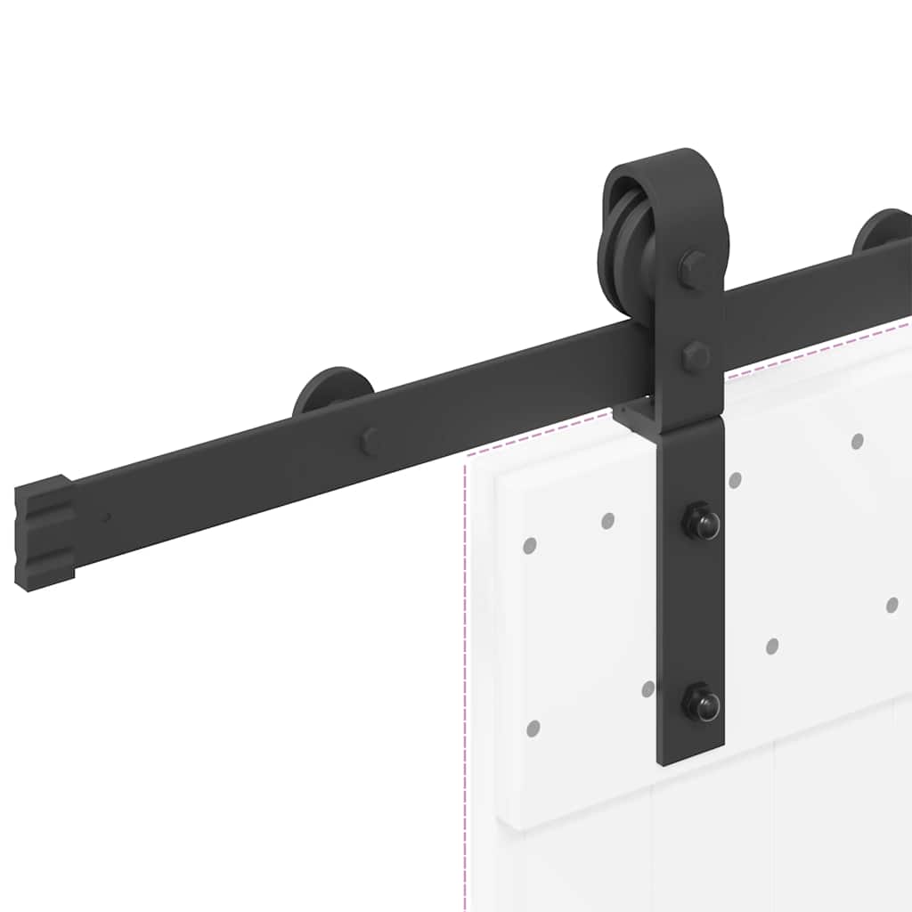 Kit di Binari per Porte Scorrevoli 183 cm Acciaio Nero | homemem39