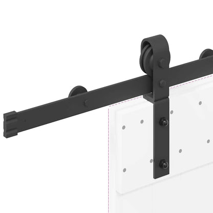 Kit di Binari per Porte Scorrevoli 183 cm Acciaio Nero | homemem39