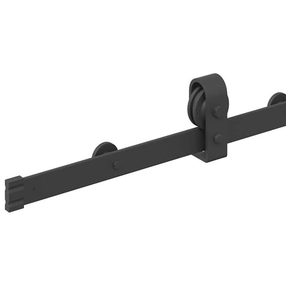 Kit di Binari per Porte Scorrevoli 183 cm Acciaio Nero | homemem39