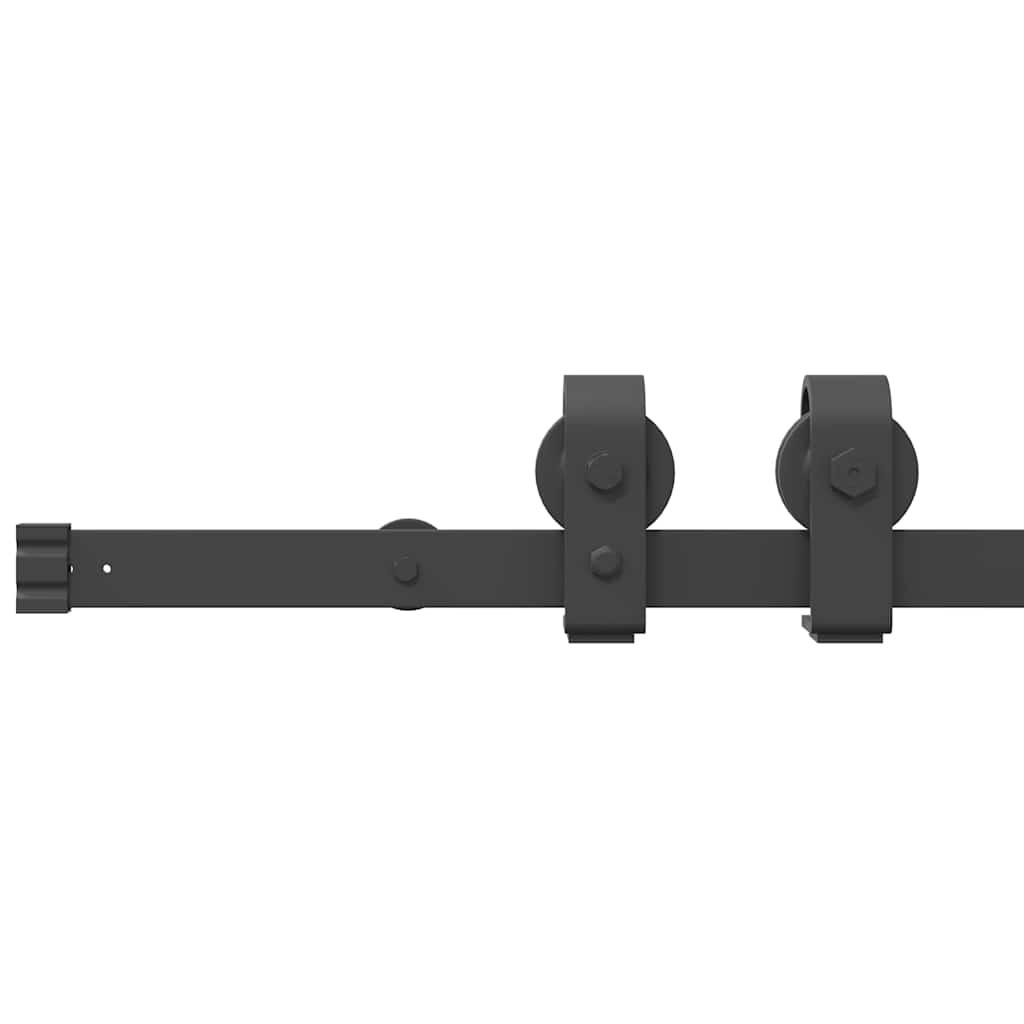 Kit di Binari per Porte Scorrevoli 183 cm Acciaio Nero | homemem39
