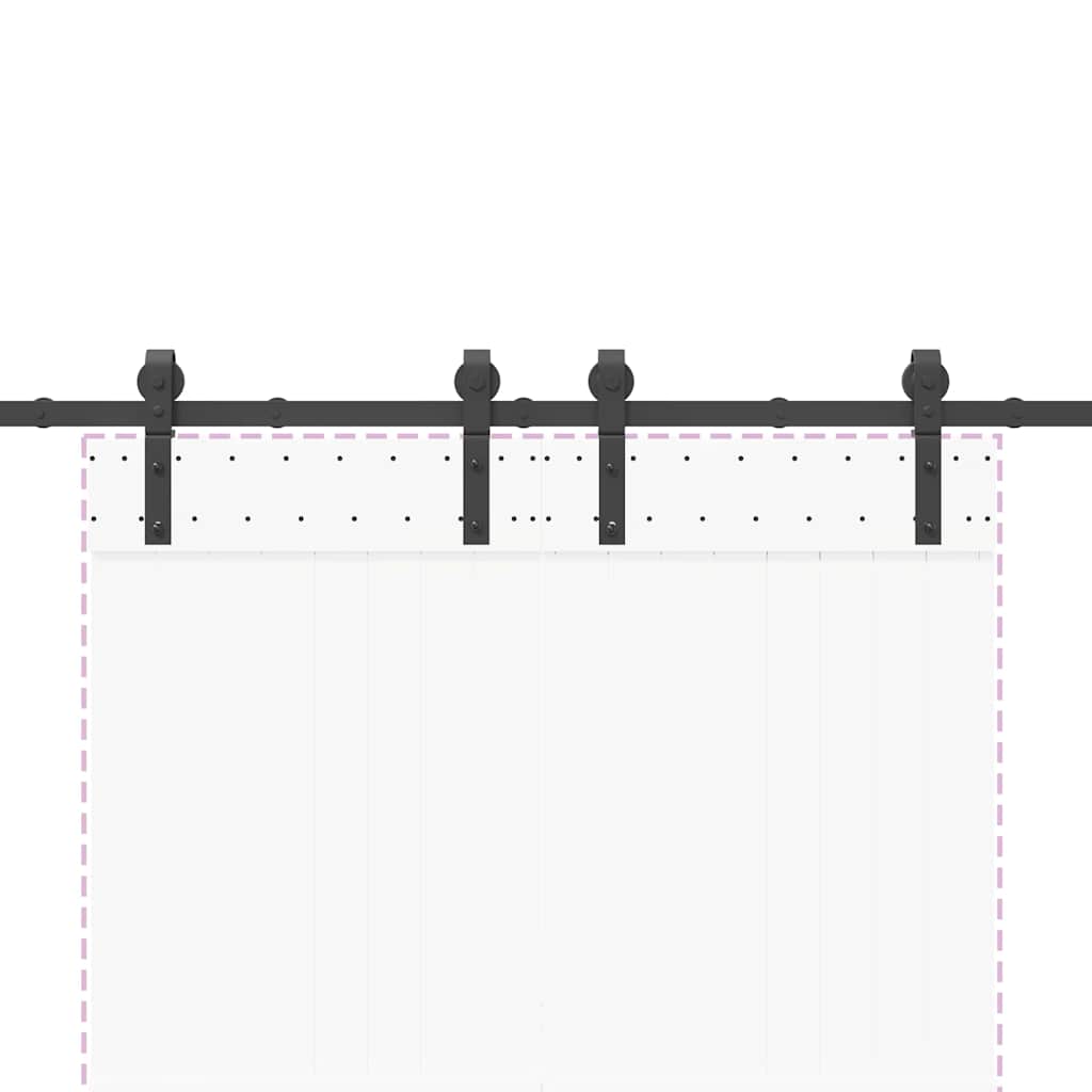 Kit di Binari per Porte Scorrevoli 200 cm Acciaio Nero | homemem39