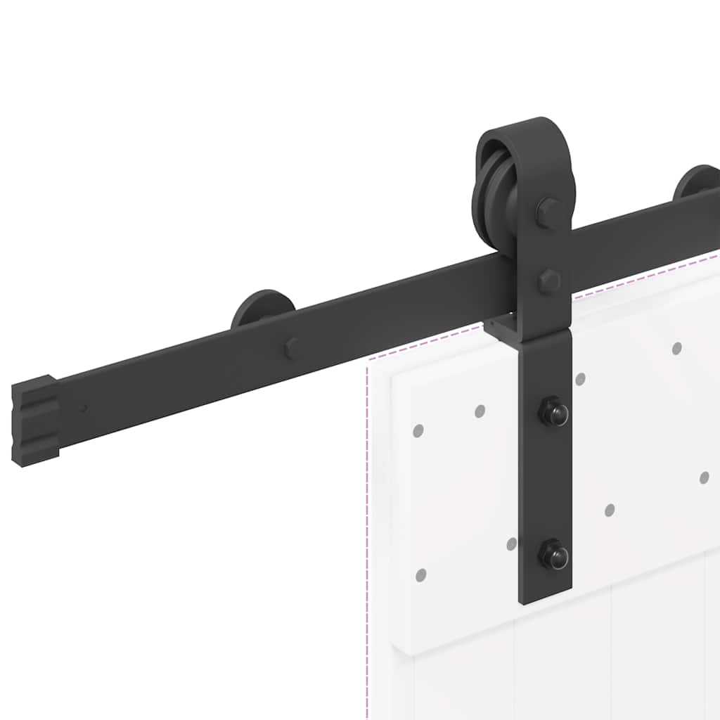 Kit di Binari per Porte Scorrevoli 200 cm Acciaio Nero | homemem39