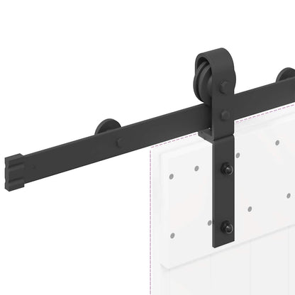 Kit di Binari per Porte Scorrevoli 200 cm Acciaio Nero | homemem39