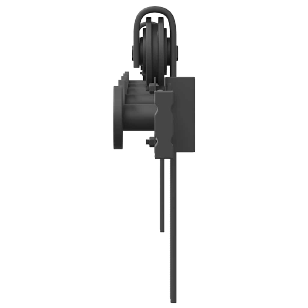 Kit di Binari per Porte Scorrevoli 183 cm Acciaio Nero | homemem39
