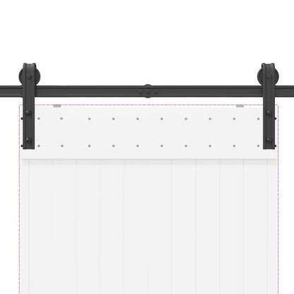 Kit di Binari per Porte Scorrevoli 183 cm Acciaio Nero | homemem39