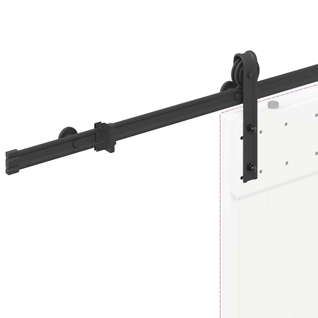 Kit di Binari per Porte Scorrevoli 183 cm Acciaio Nero | homemem39