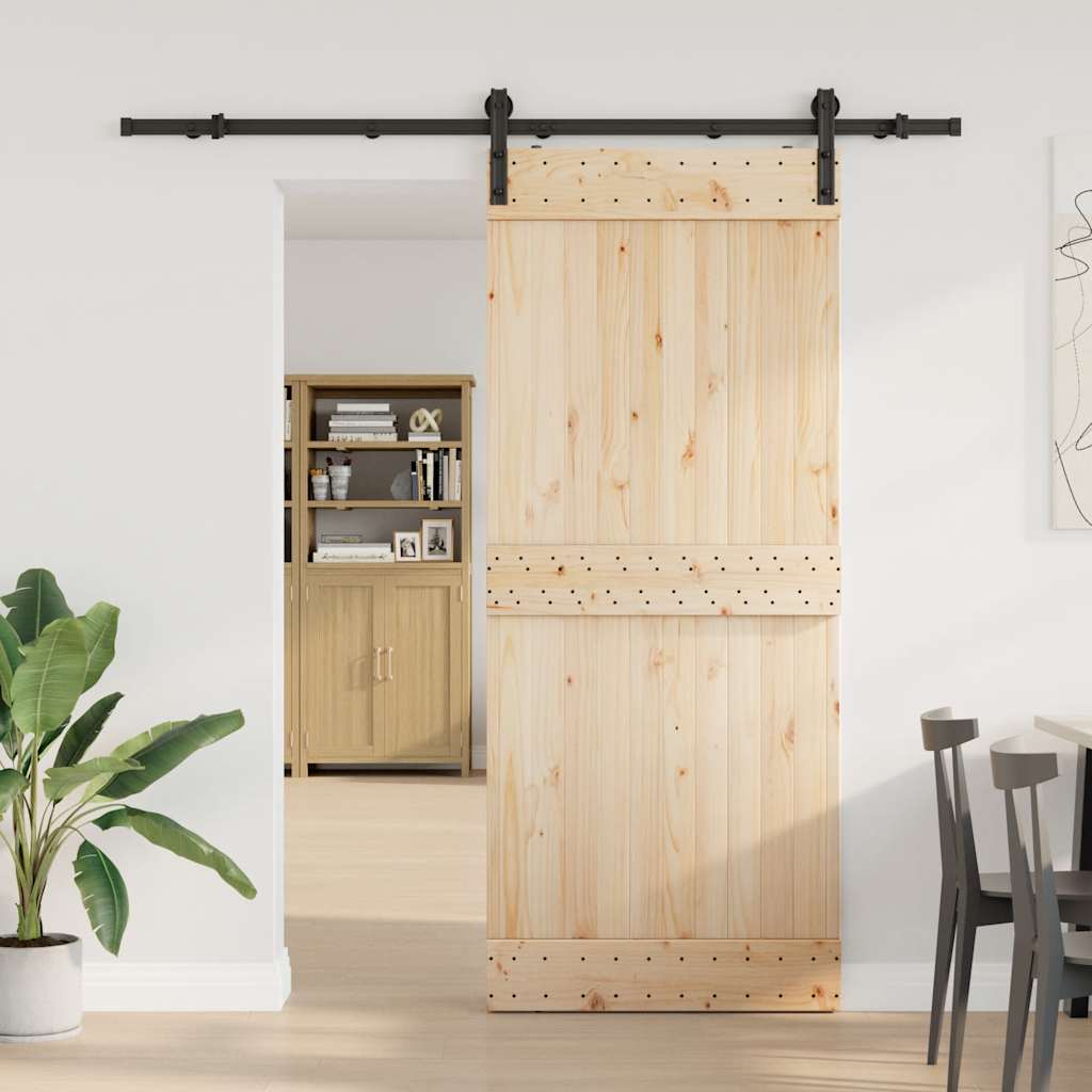 Kit di Binari per Porte Scorrevoli 200 cm Acciaio Nero | homemem39