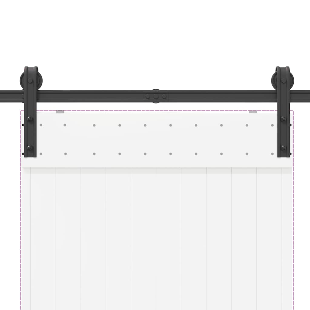 Kit di Binari per Porte Scorrevoli 200 cm Acciaio Nero | homemem39