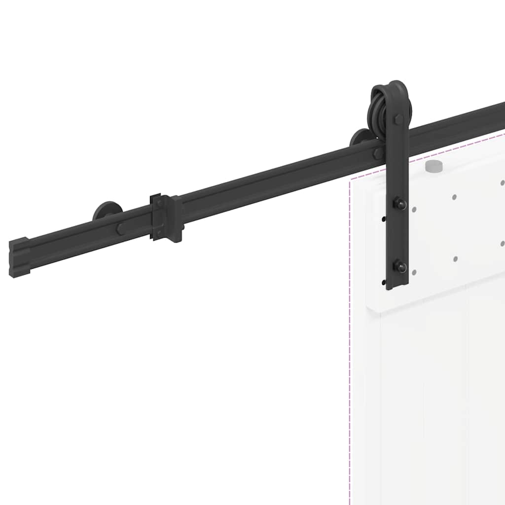 Kit di Binari per Porte Scorrevoli 200 cm Acciaio Nero | homemem39