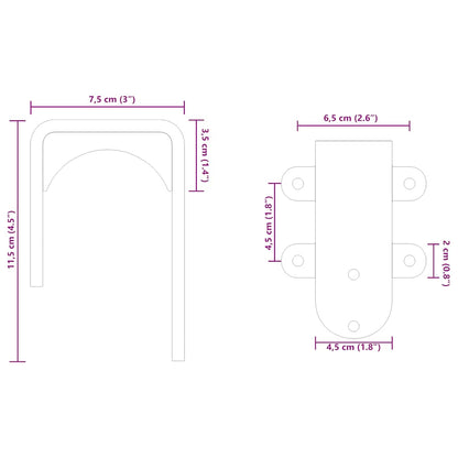 Staffe Bypass Porta della Fienile 4 pz Guide Tonde Acciaio Inox | homemem39