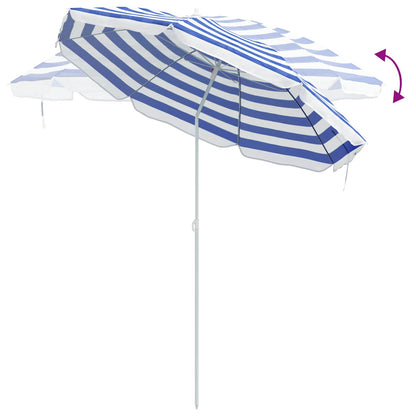 Ombrello da giardino 240 cm Poliestere 170T Blu e Bianco