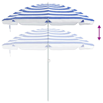 Ombrello da giardino 240 cm Poliestere 170T Blu e Bianco