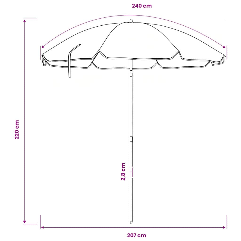 Ombrello da giardino 240 cm Poliestere 170T Mimetico
