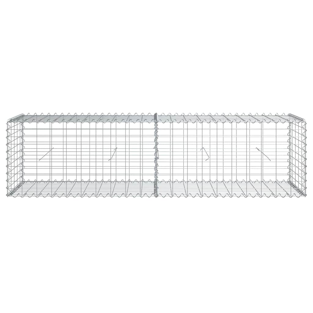 Cesto Gabbione con Copertura 200x50x50 cm Ferro Zincato | homemem39