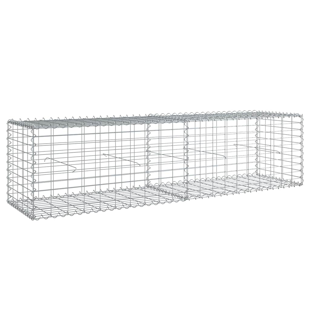 Cesto Gabbione con Copertura 200x50x50 cm Ferro Zincato | homemem39