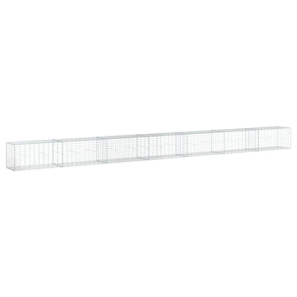 Cesto Gabbione con Copertura 700x50x50 cm in Ferro Zincato | homemem39