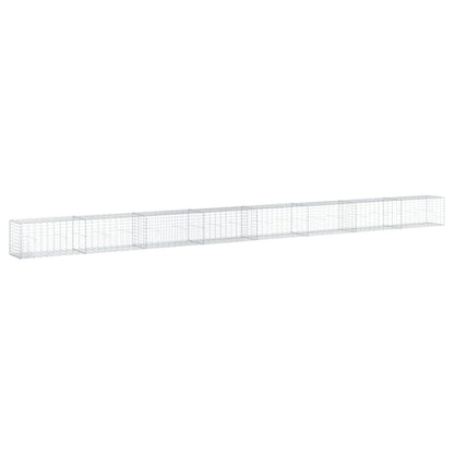 Cesto Gabbione con Copertura 800x50x50 cm Ferro Zincato | homemem39