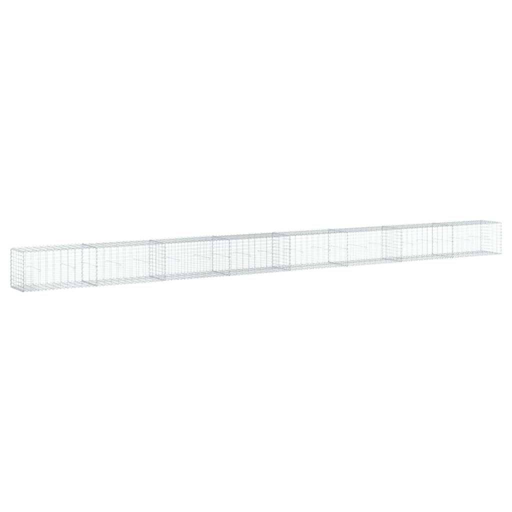 Cesto Gabbione con Copertura 800x50x50 cm Ferro Zincato - homemem39