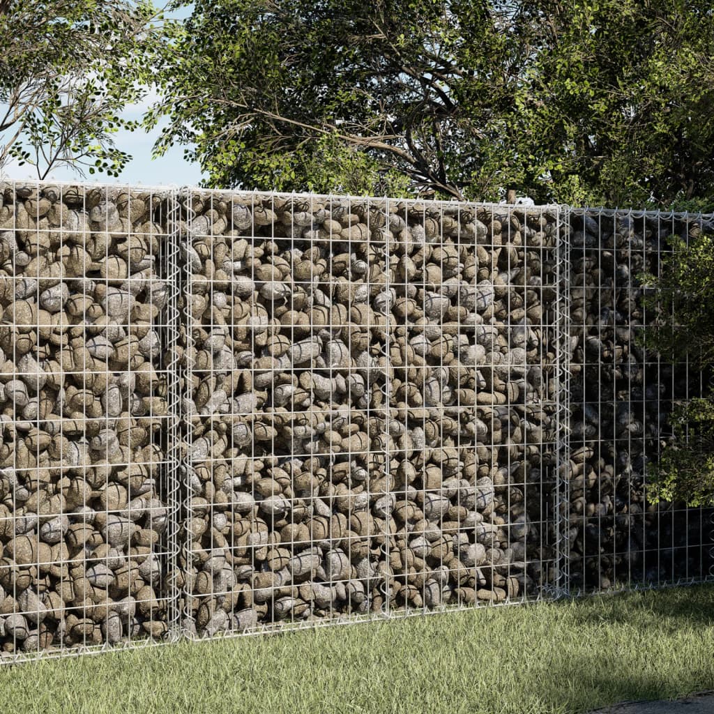 Cesto Gabbione con Copertura 100x50x100 cm in Ferro Zincato | homemem39
