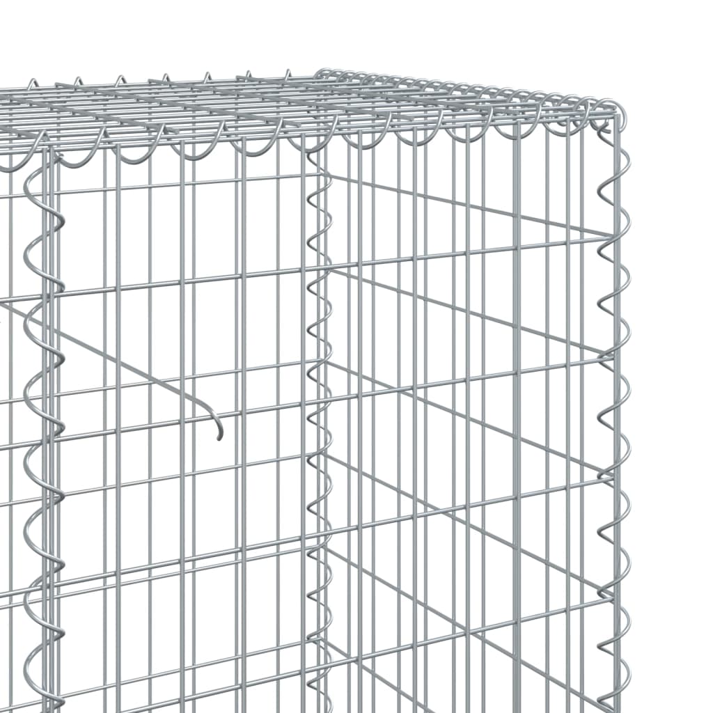 Cesto Gabbione con Copertura 200x50x100 cm in Ferro Zincato | homemem39