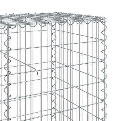 Cesto Gabbione con Copertura 200x50x100 cm in Ferro Zincato | homemem39