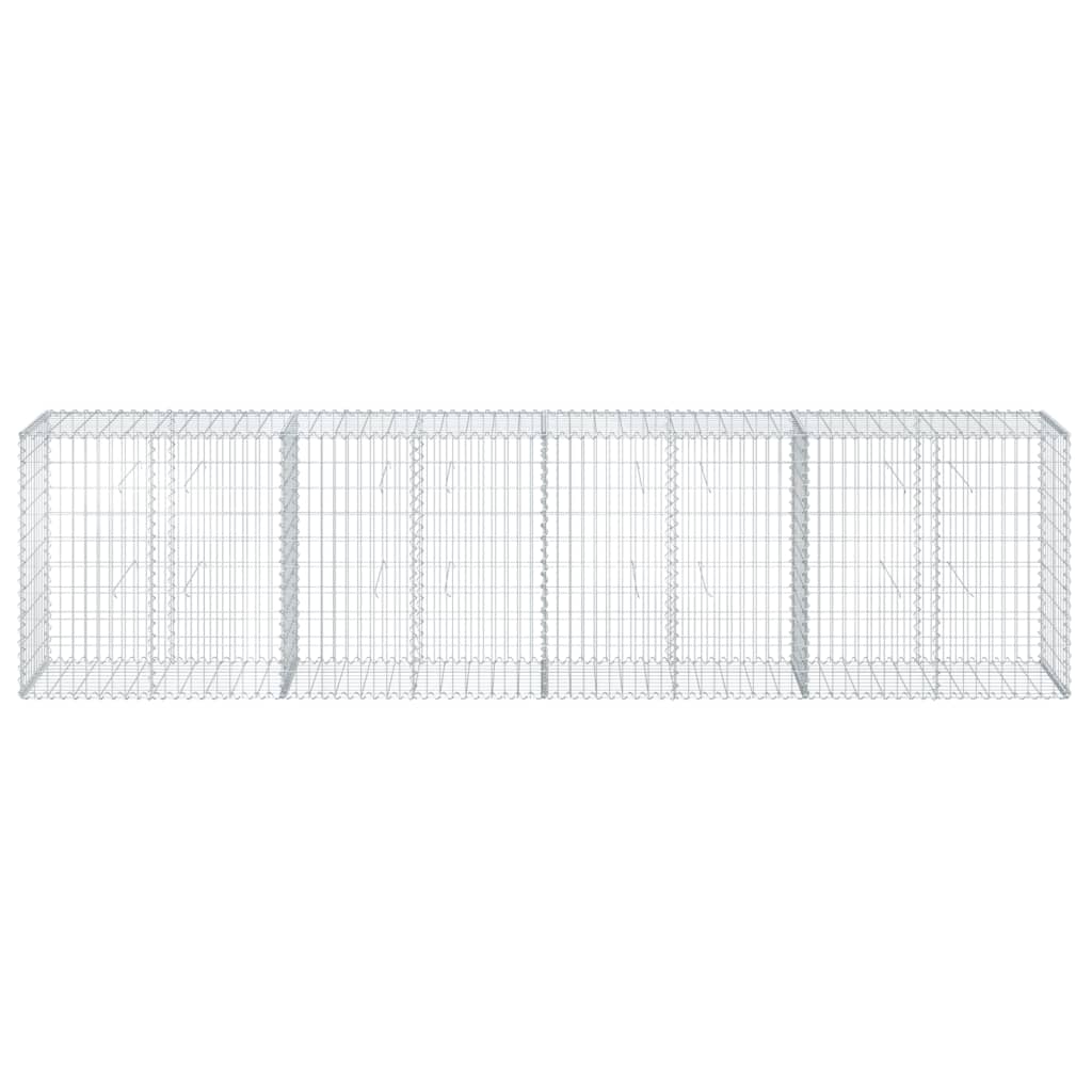 Cesto Gabbione con Copertura 400x50x100 cm in Ferro Zincato | homemem39